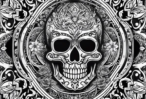 Number 41 with cross and pattern tattoo idea
