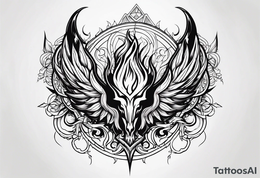 Flames, the symbol of Lucifer tattoo idea