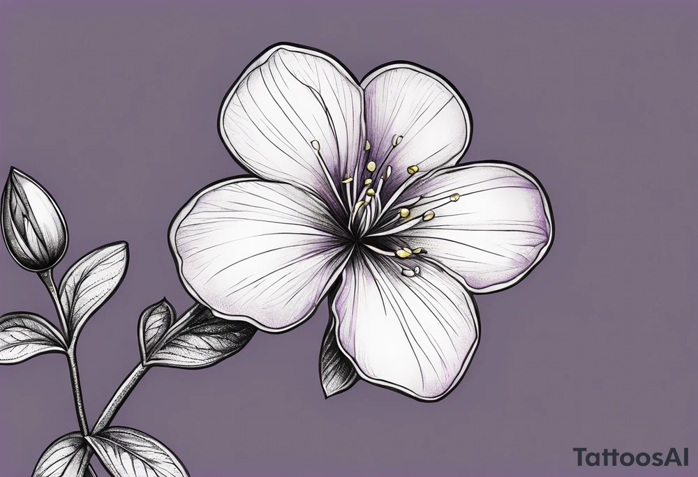 Small violet flower with a stem tattoo idea