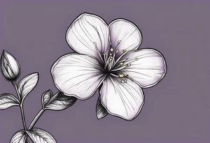 Small violet flower with a stem tattoo idea