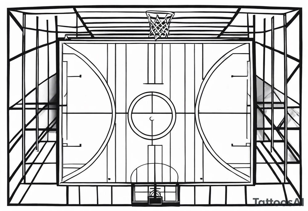 basketball court tattoo idea