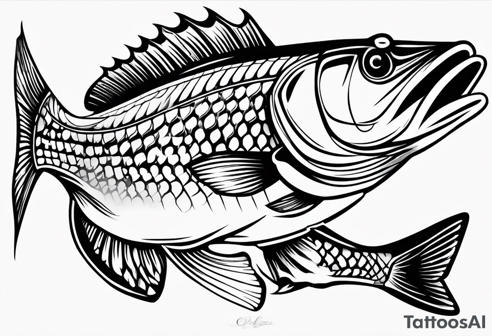 bass chasing lure tattoo idea