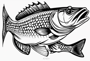 bass chasing lure tattoo idea