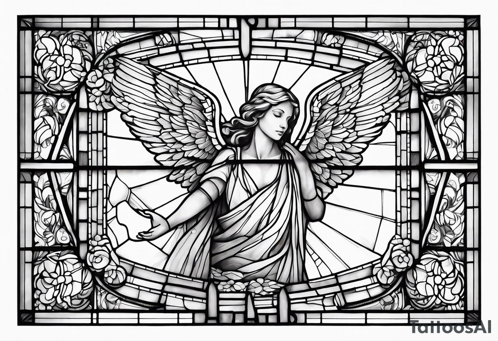 stained glass angel tattoo idea