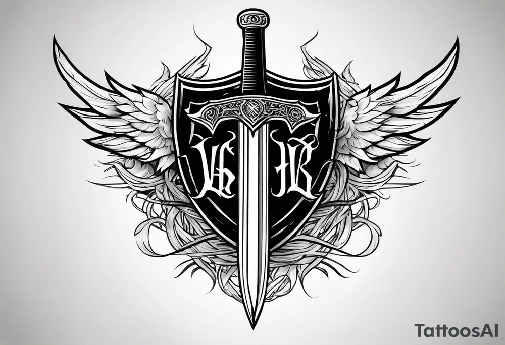 Valhalla
sword shield barbed  wire tattoo idea