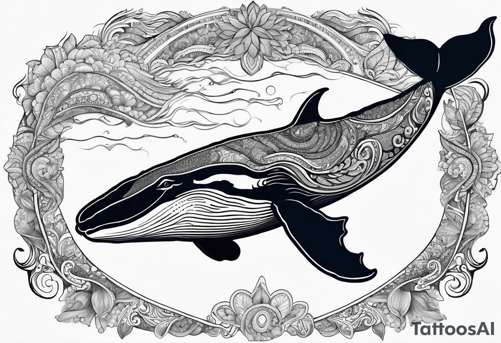 Shoulder Breaching North Pacific humpback whale paisley tattoo idea Shoulder Breaching North Pacific humpback whale paisley tattoo idea