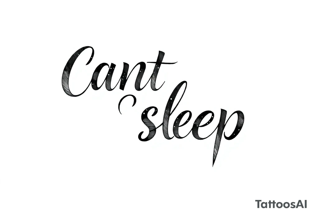 Words “Can’t Sleep” tattoo idea