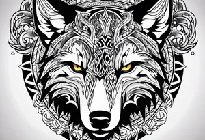 Viking wolf in a Viking style tattoo idea