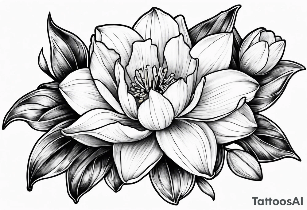 Daffodil and water Lilly tattoo idea