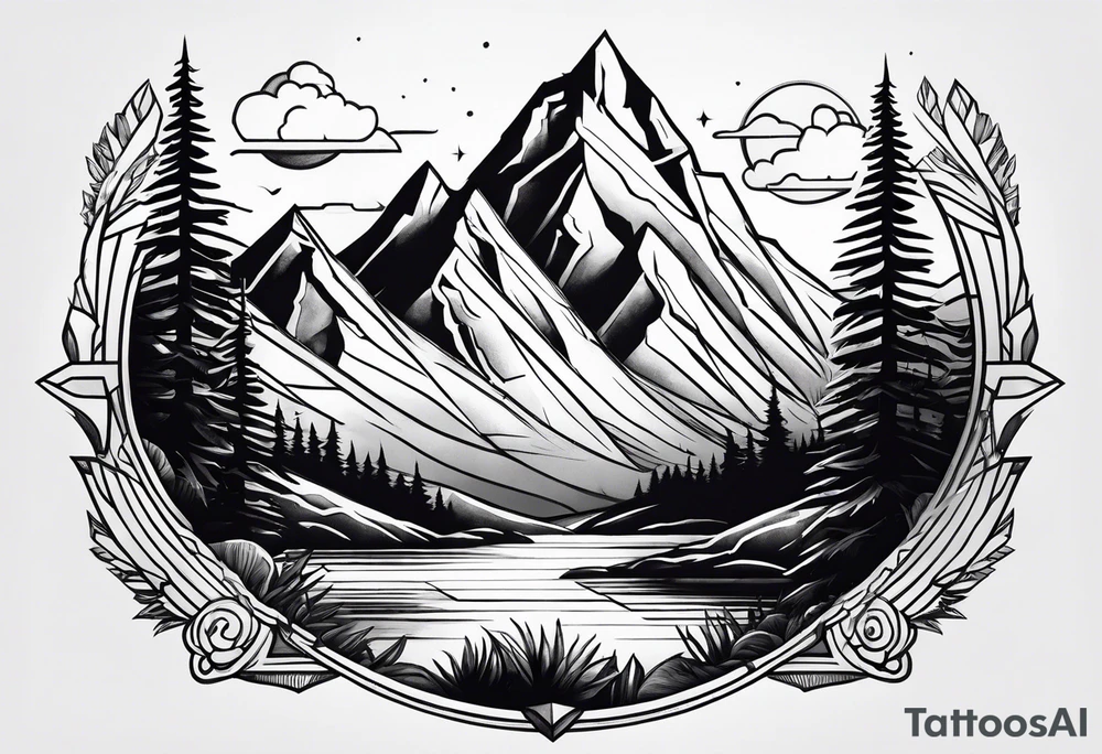 Mountainous tattoo idea