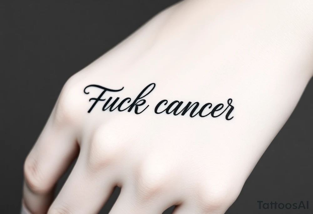 Fuck cancer In cursive tattoo idea