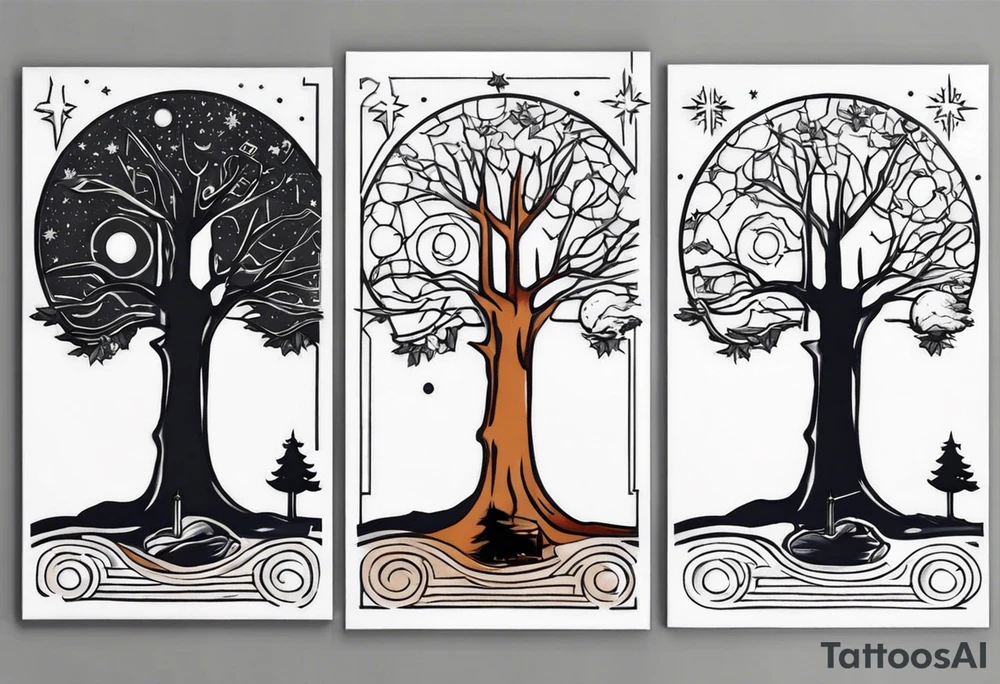 Tree with Star wars and a tardis tattoo idea