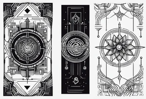 Circuit minimalistic tall and long tattoo idea