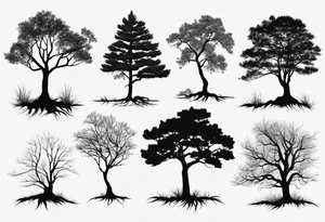 Tree silhouette simple tattoo idea