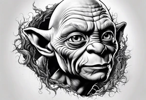 Gollum and the one ring the lord of the rings tattoo idea