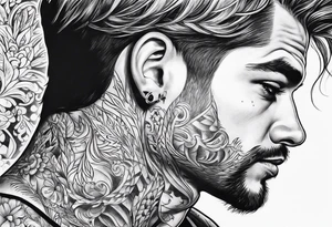 Transgender man looking in mirror, tattoo idea