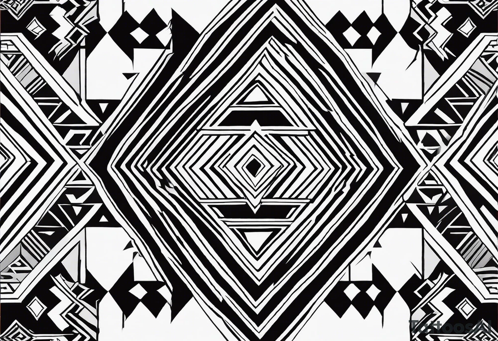 Geometric navajo rug pattern tattoo idea