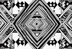 Geometric navajo rug pattern tattoo idea