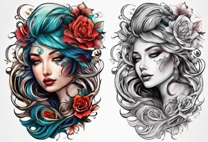 Surreal flowing tattoo idea