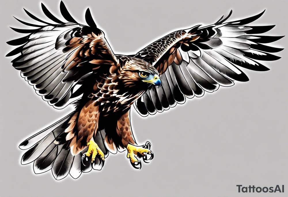 hawk landing tattoo idea