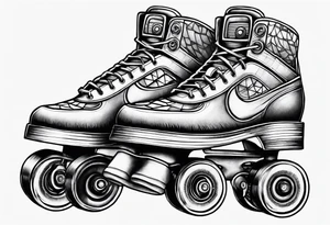 Boombox rollerskates tattoo idea