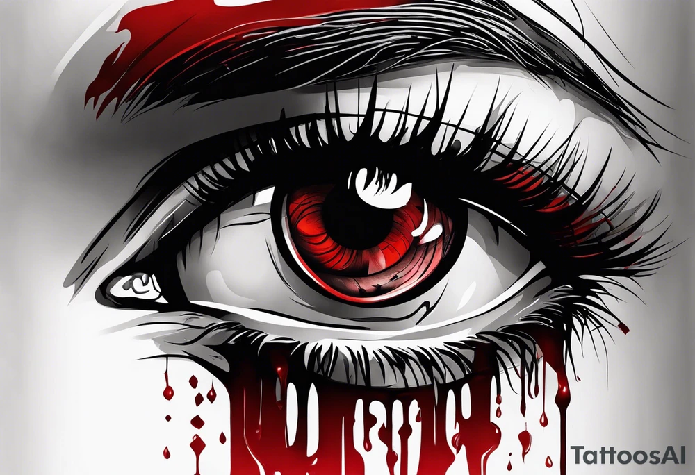 Blood crying eye tattoo design tattoo idea