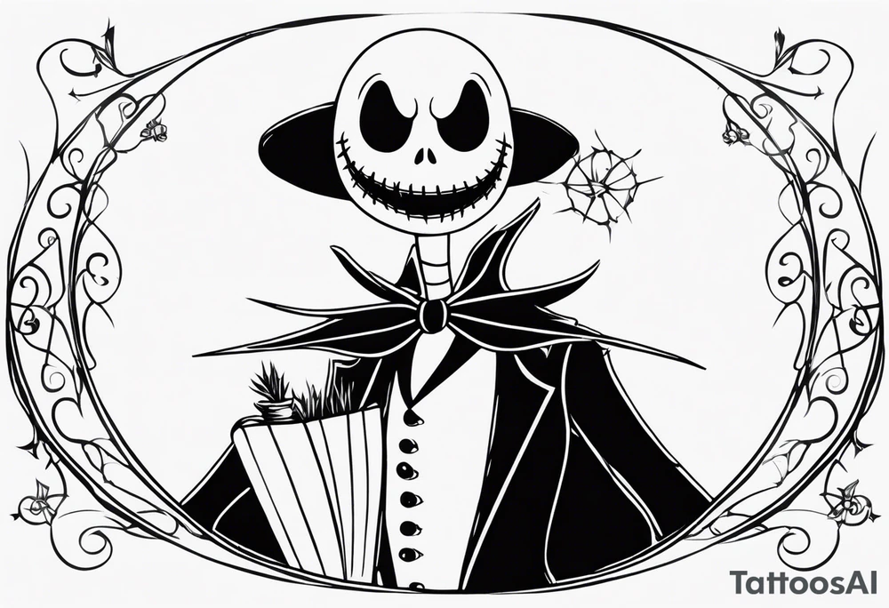 jack skellington minimalist tattoo tattoo idea