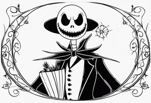 jack skellington minimalist tattoo tattoo idea