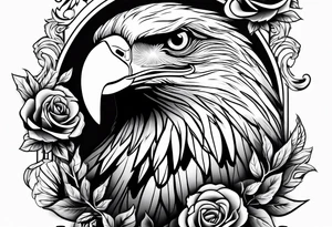 Eagle and rose tattoo idea