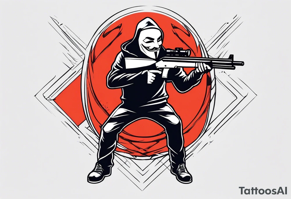 Anonymous with shotgun tattoo idea