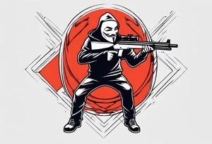 Anonymous with shotgun tattoo idea