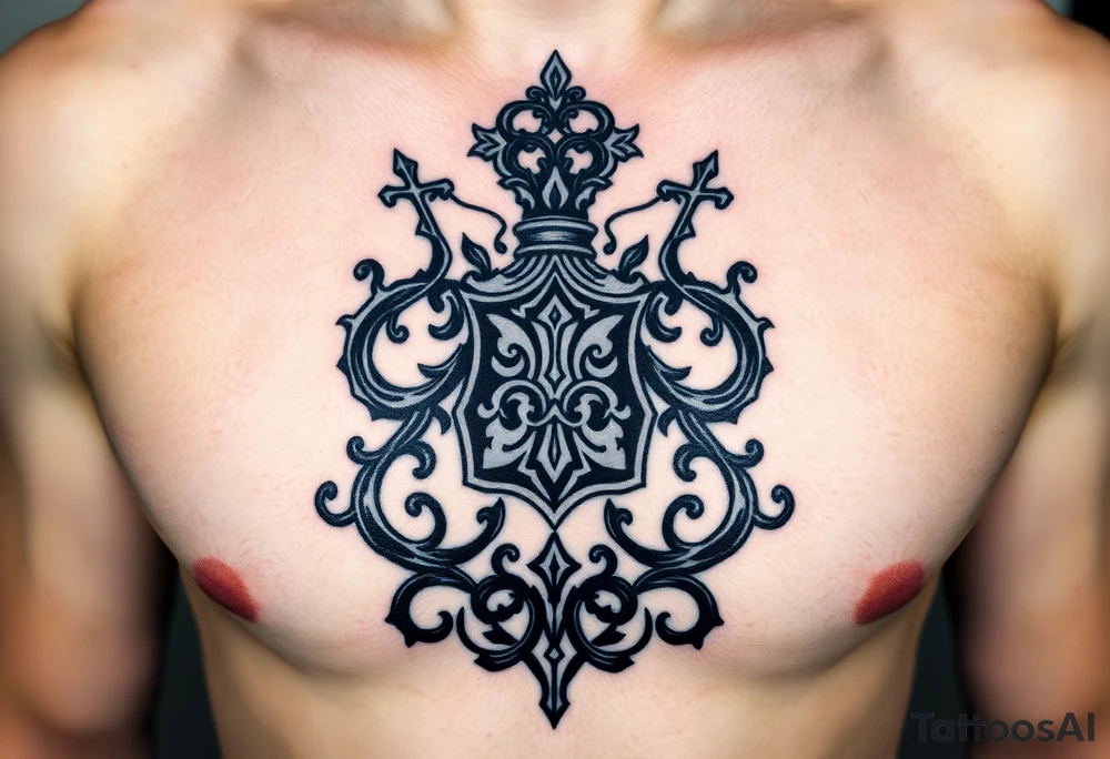 Powerful, majestic and dark Irish family crest for Smith tattoo idea