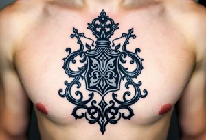 Powerful, majestic and dark Irish family crest for Smith tattoo idea