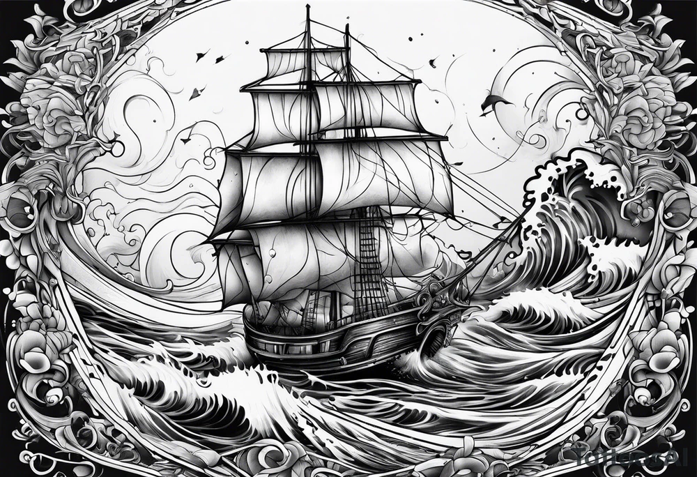 water drop falling into ocean tattoo idea