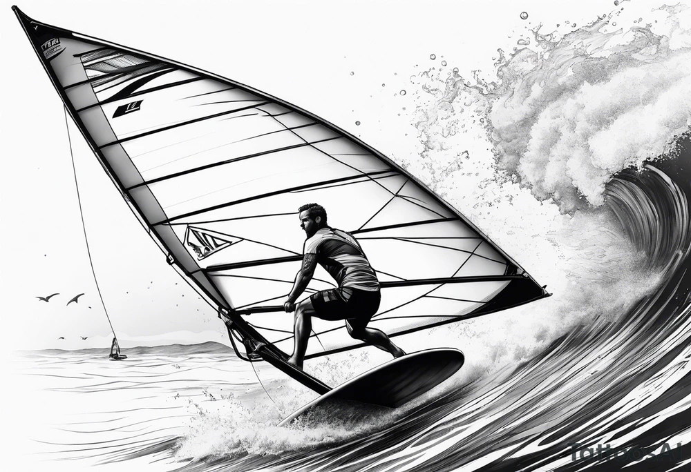 Windsurfer im Meer tattoo idea