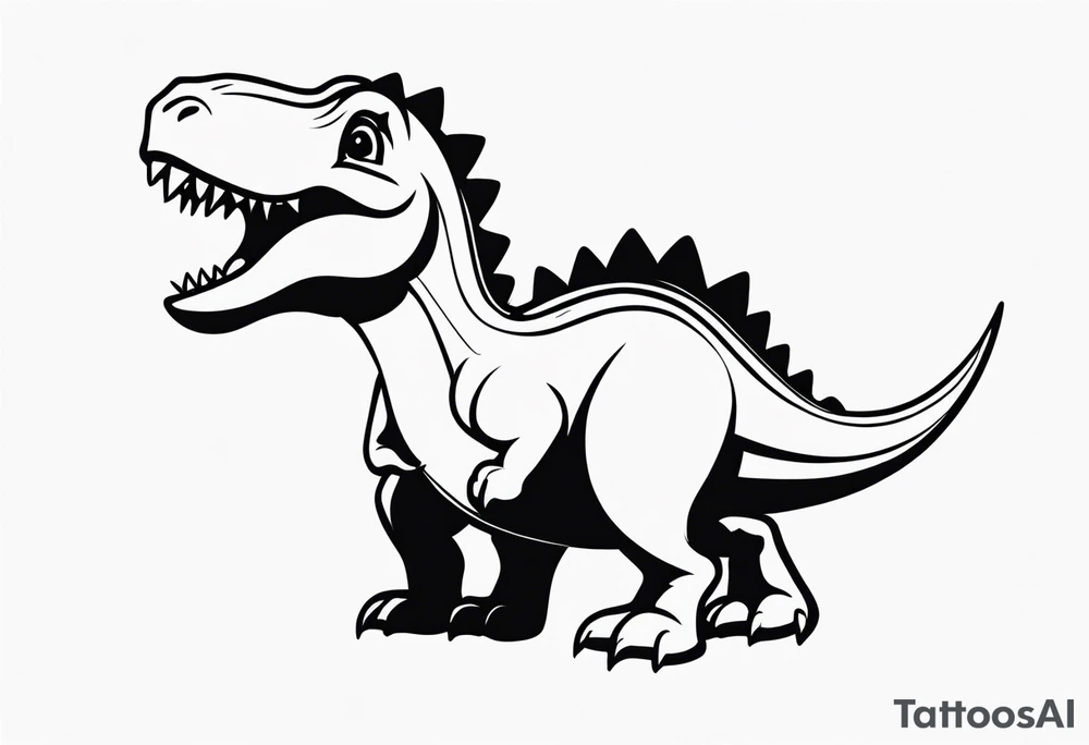 cute dino tattoo idea
