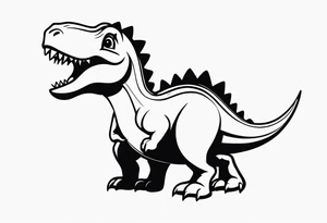cute dino tattoo idea