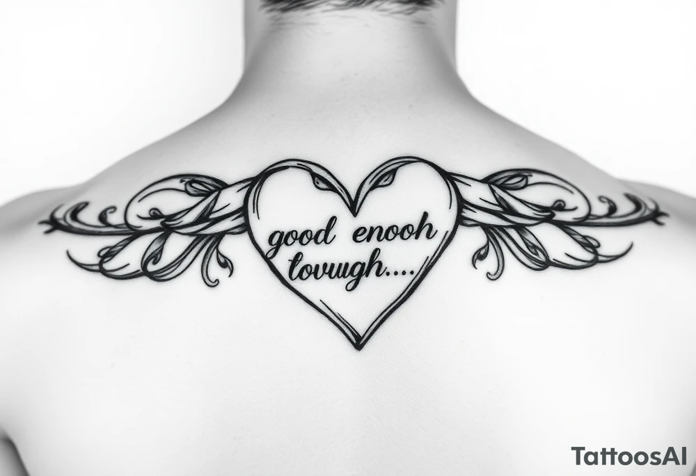 I'm good enough to be loved in a heart tattoo idea