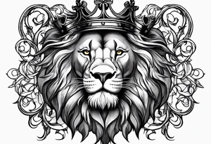 Lion and lamb with crown of thorns tattoo idea