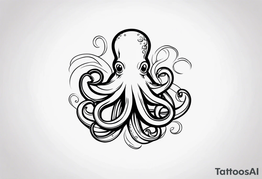 Octopus in sea view upper arm full sleeve tattoo idea