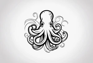 Octopus in sea view upper arm full sleeve tattoo idea