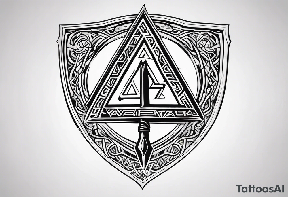Valhalla valknut shield axe sword tattoo idea