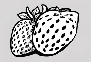 Individual Strawberry tattoo idea