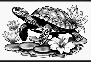 turtle on Lilly pads tattoo idea