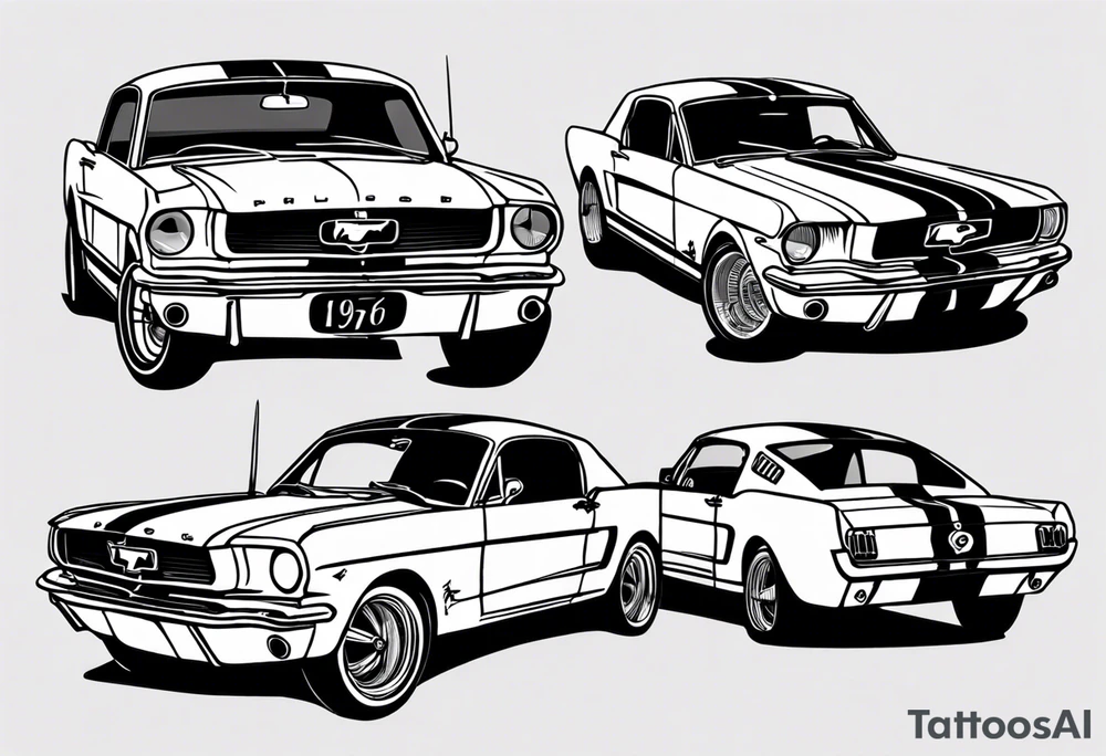 1966 ford mustang tattoo idea