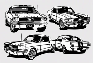 1966 ford mustang tattoo idea