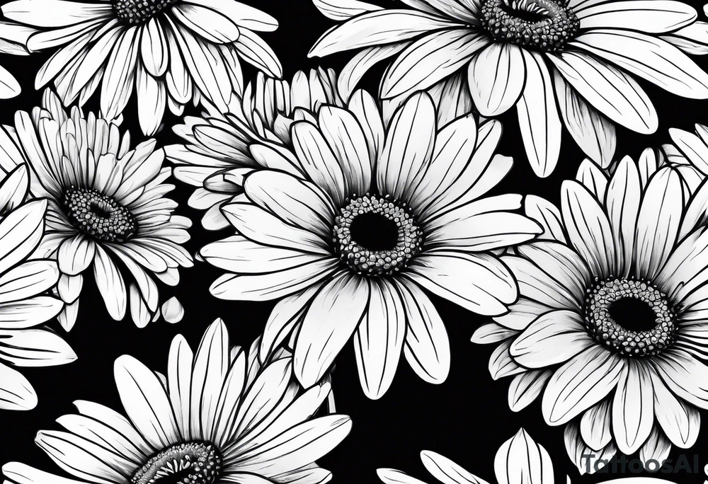 Gerber daisies flower tattoo idea