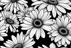 Gerber daisies flower tattoo idea
