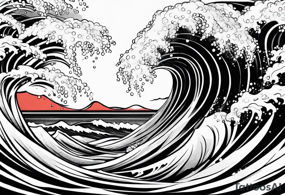 Waves background tattoo idea
