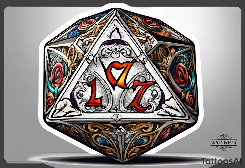 a twenty sided die tattoo idea